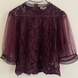 Vintage Peach Womens Edwardian Top Large Dark Fairy Whimsigoth Romantic Heirloom